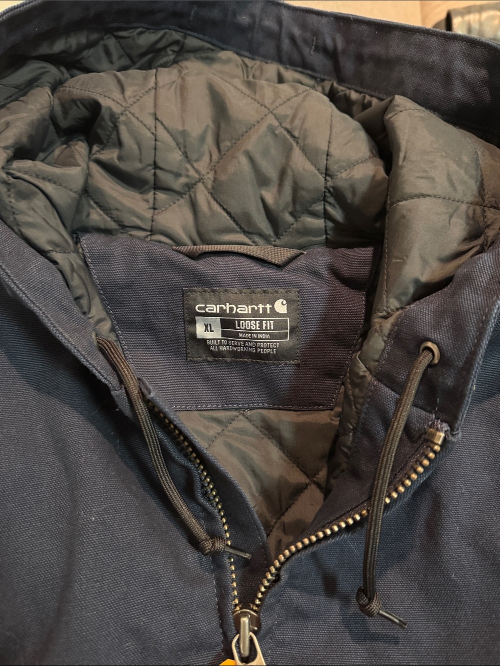 NWT Carhartt Navy Hooded Work Jacket - Picture 4 of 10